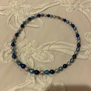 Freshwater baroque blue pearl strand